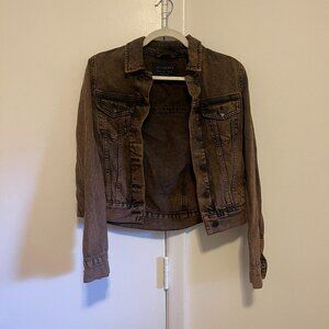LIKE NEW Black and Brown Jean Jacket